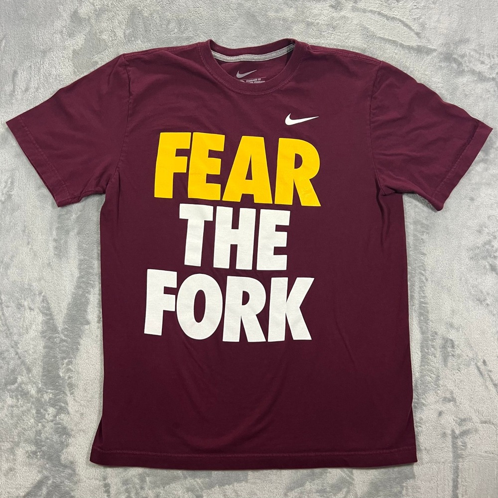 Arizona State Sun Devils T-Shirt Mens Large Maroon Good Fear The Fork Tee‎ NIKE